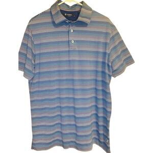 Cremieux Classics Short Sleeve Striped Polo Shirt Mens Blue Multi-Color Large